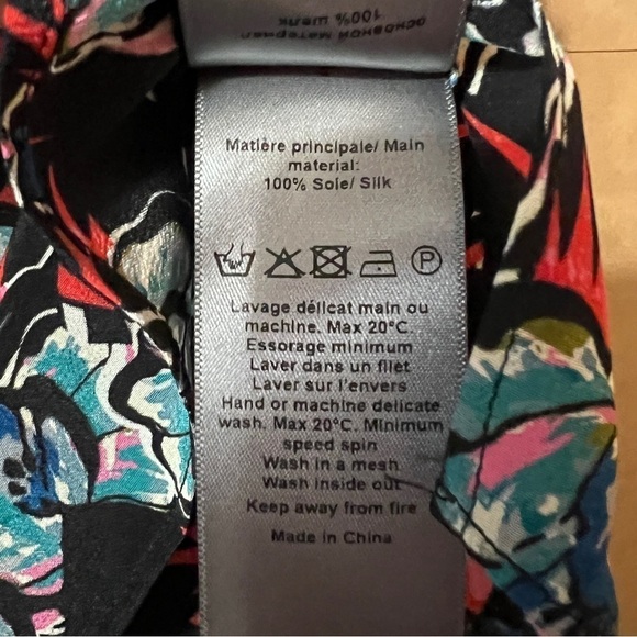 Zadig & Voltaire | NWT Tchin Cdc Thunder Silk Top Button Floral Blouse Size XS - Picture 12 of 12
